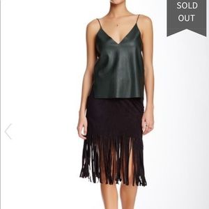 Romeo&Juliet Couture, faux suede Fringe mini skirt